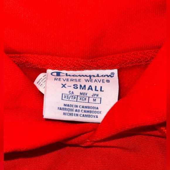 CHAMPION RED 2025 CROPPED HOODIE Red  SIZE - Picture 5 of 8